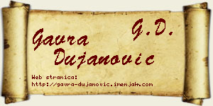 Gavra Dujanović vizit kartica